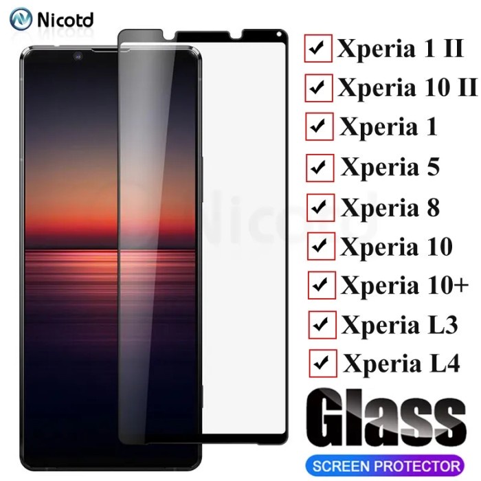 TEMPERED GLASS WARNA SONY XPERIA 1 II III IV FULL COVER