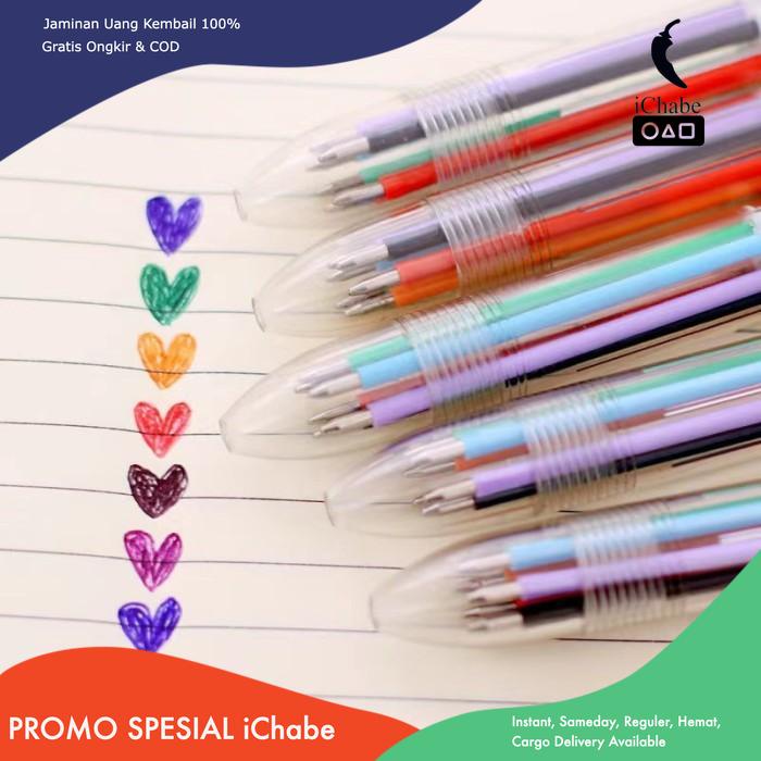 

[Bisa COD] Pulpen 6 Warna Transparan Bolpen Alat Tulis Sekolah Pena Warna Warni Plastik Ungu / Pulpen 6 Warna isi Tinta 6in1 Pena 0.5mm / Ballpoint Perlengkapan Menulis Multicolor Pen Case Transparent Transparan Bolpen Mix Colour
