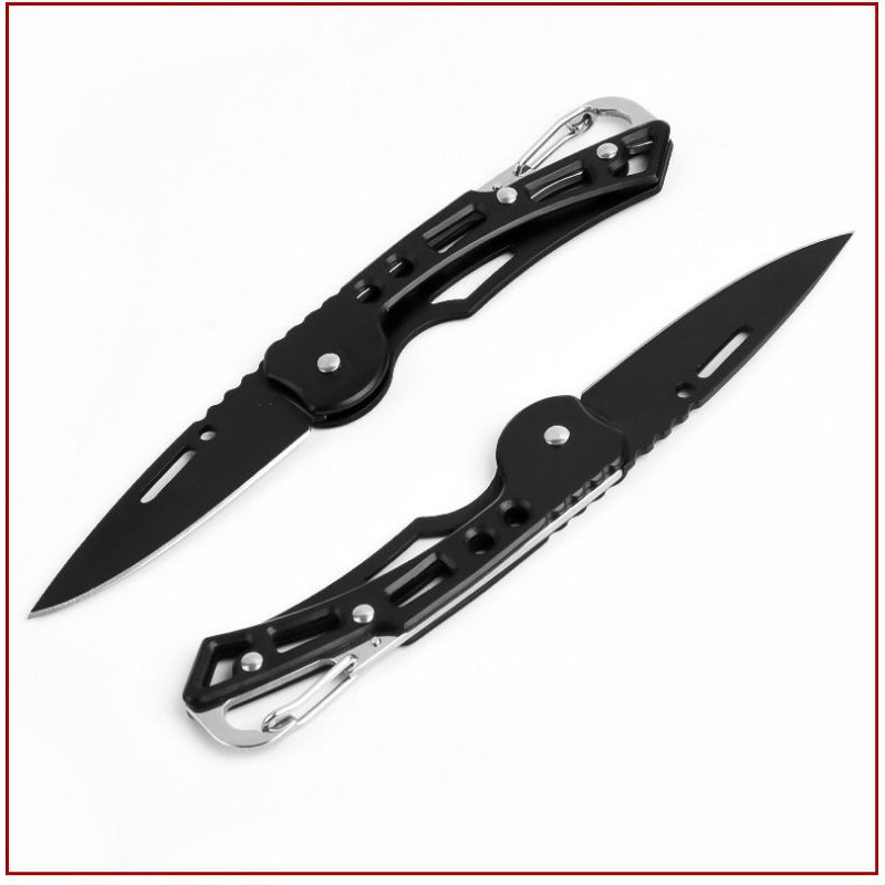 Pisau Dapur Lipat Mini Survival Outdoor Serbaguna Pisau Dapur Lipat Mini Carabiner Stainless Stell-1