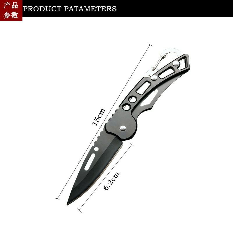 Pisau Dapur Lipat Mini Survival Outdoor Serbaguna Pisau Dapur Lipat Mini Carabiner Stainless Stell-7