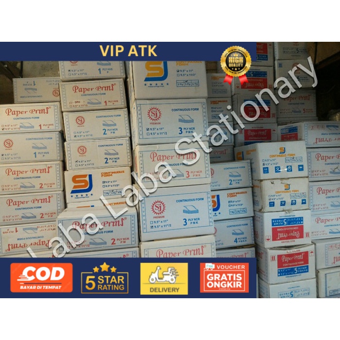 

Continuous Form Merk SJ 9.5 x 11/2 Rangkap 3 - Full alat tulis kantor atk