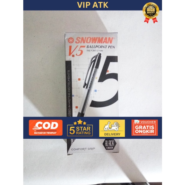 

Pulpen Snowman V-5 alat tulis kantor atk