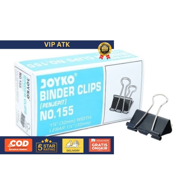 

Binder Clip / Klip / Penjepit Kertas Joyko 155 per BOX 12 PCS