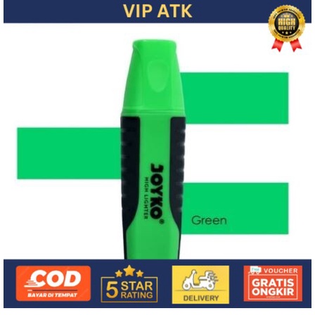 

Highlighter Marker Joyko warna Neon - Kuning Hijau Biru Pink Orange - Hijau