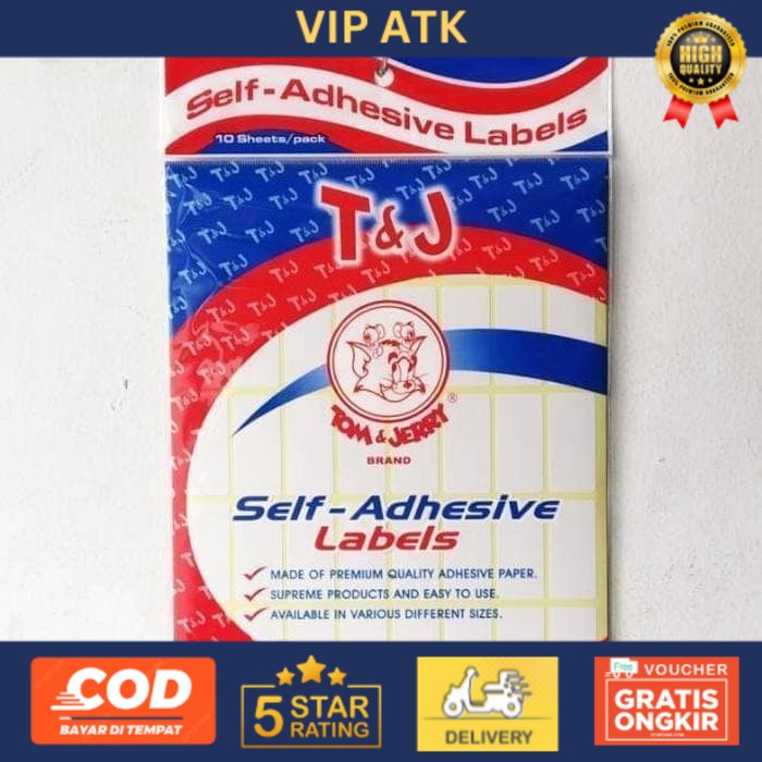 

Label Tom & Jerry No. 108 per pack isi 10 lembar