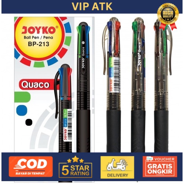 

Pulpen Joyko 4 warna / Joyko Quaco BP-213