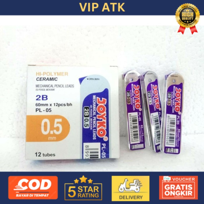 

Joyko Pencil Lead / Isi Pensil Mekanik PL-05 / 2B / 0.5 mm