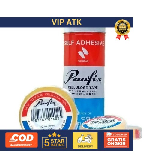 

Selotip / Cellulose Tape 1/2 inch x 36 yards Panfix