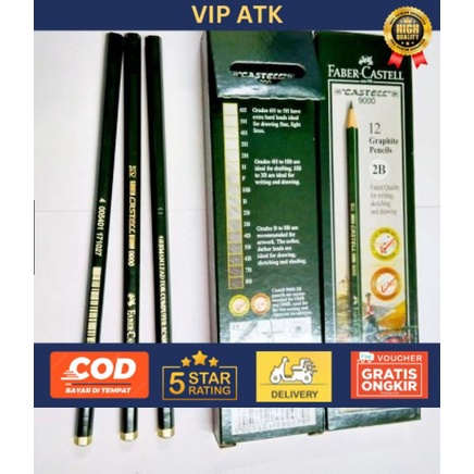 

Pensil 2B Faber Castell "Castell 9000" Isi 12 batang