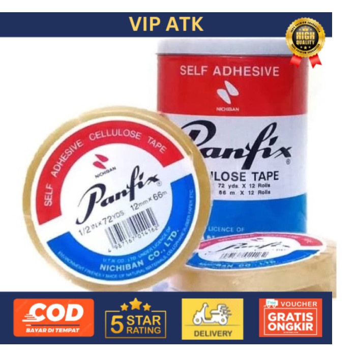 

Selotip Panfix Cellulose Tape 1/2 inch x 72 yards (12 mm x 66 m)