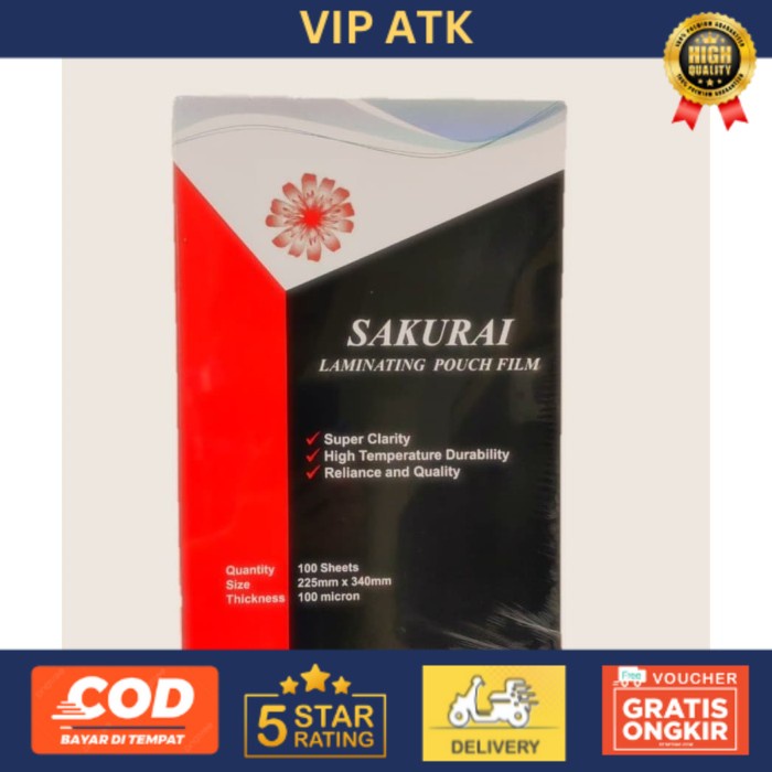 

Plastik Laminating SAKURAI Folio per pack - F4