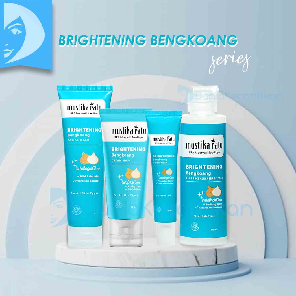 Mustika Ratu Brightening Bengkoang 2 in 1 Facial Cleanser Toner Face Wash Sabun Cuci Muka Cream Mask