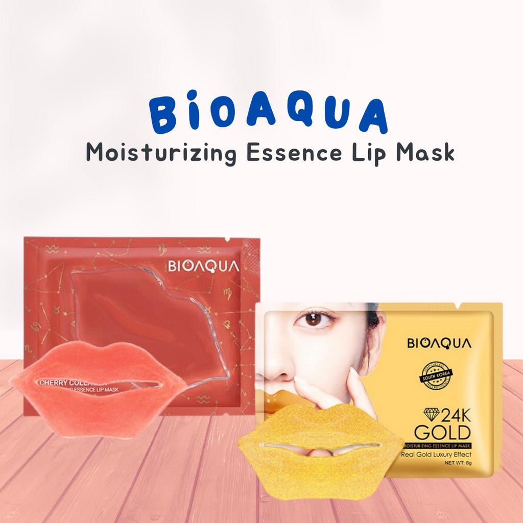 BIOAQUA Lip Mask Collagen Cherry Masker Bibir Bioaqua 24K Gold Moisturizing Essence LipMask Masker B