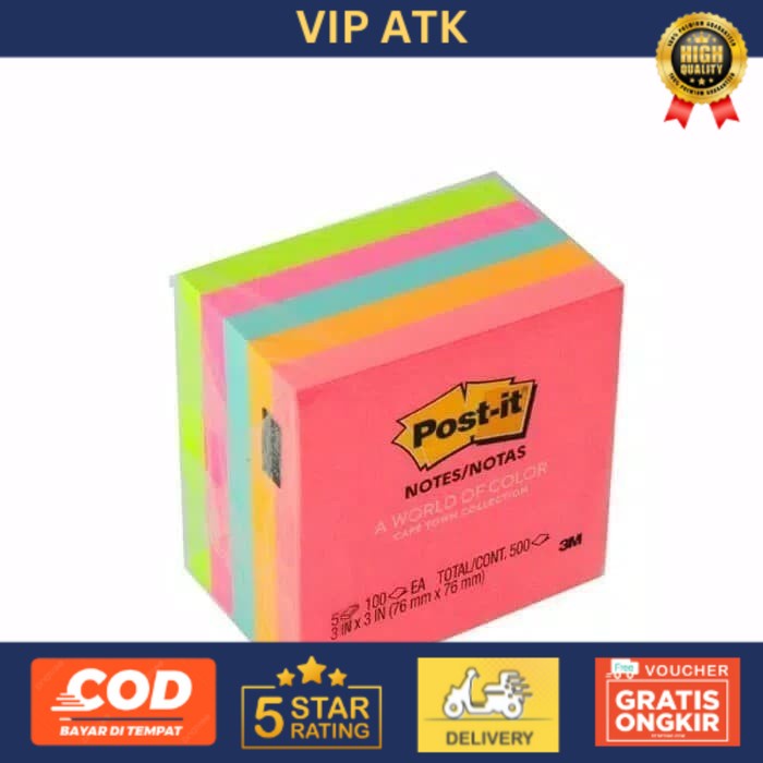 

Post-it Notes 3M 654 Color (isi 5 pad)