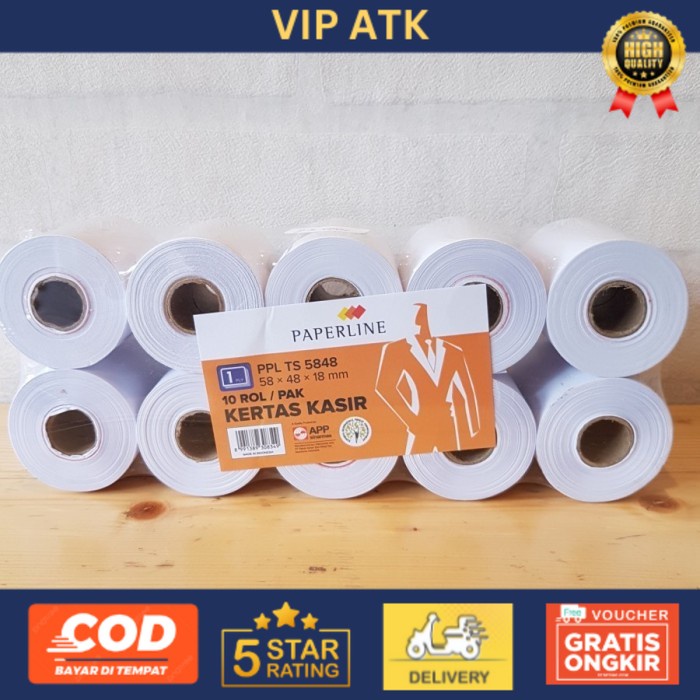

Kertas Kasir 58 x 48 x 18 mm Paperline 10 Roll