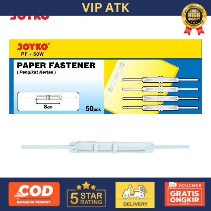 

Paper Fastener Pengikat Kertas Acco Joyko PF-50W White 1 Box 50 Pcs