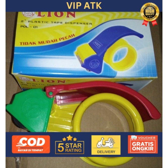 

Tape Dispenser Lion PDL-01 Pemotong Lakban Plastik