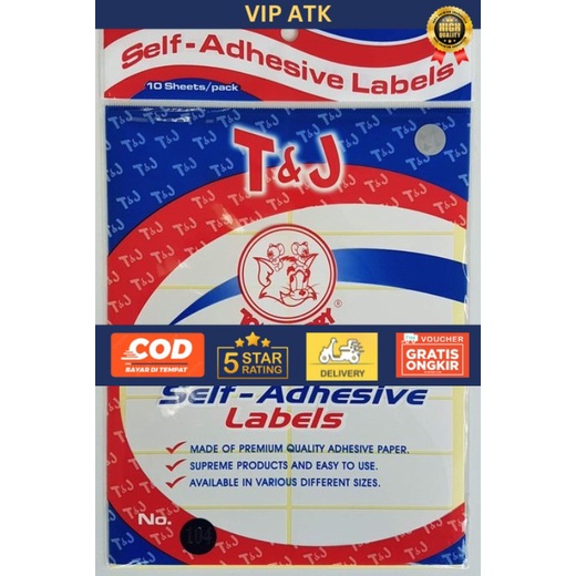 

Label Tom & Jerry No. 104 per pack isi 10 lembar