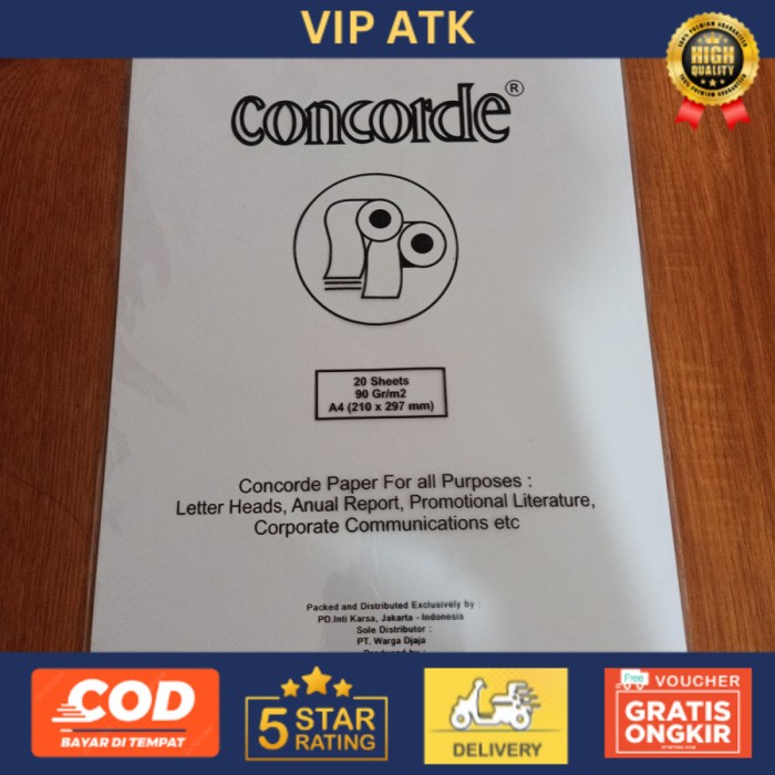 

Kertas Concorde A4 90gr