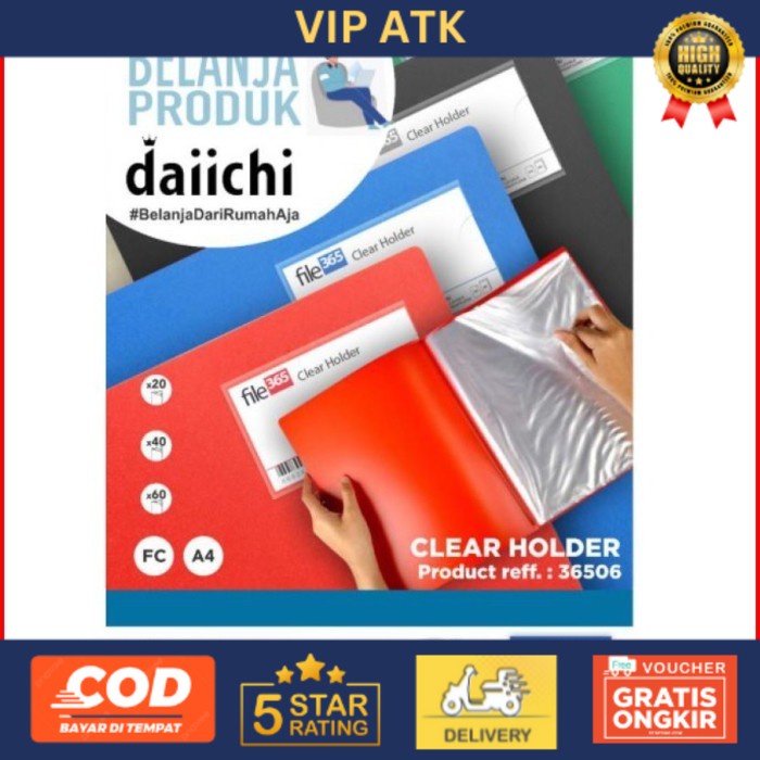 

Map Clear Holder Daiichi 365 A4 60 lembar - Biru