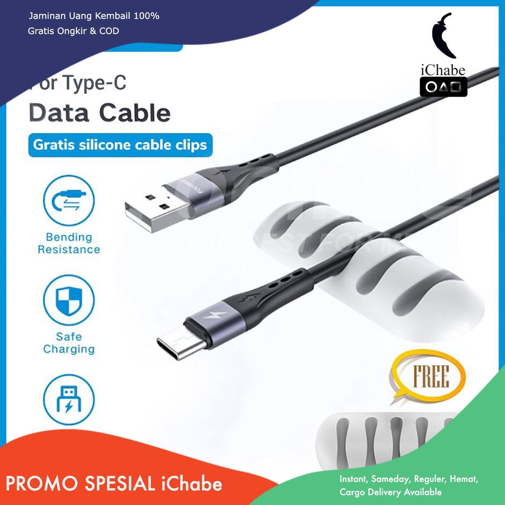 (Bisa COD) HC Kabel Data Foomee Type C NF10 Black Cable