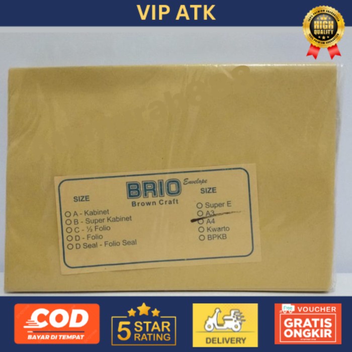 

Amplop Coklat Brio A3