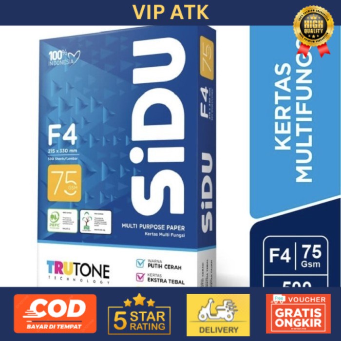 

SIDU F4 75 RIM Kertas HVS Folio Sinar Dunia 75 gsm