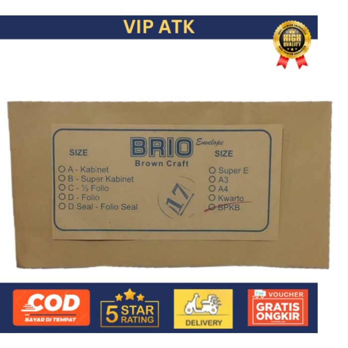 

Amplop Coklat Brio Ukuran Super Kabinet Cabinet