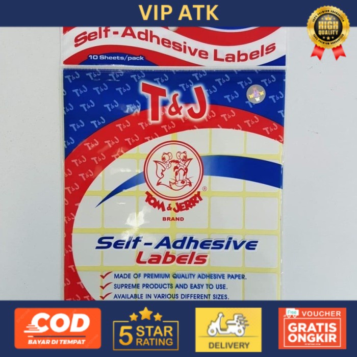 

Label Tom & Jerry No. 106 per pack isi 10 lembar