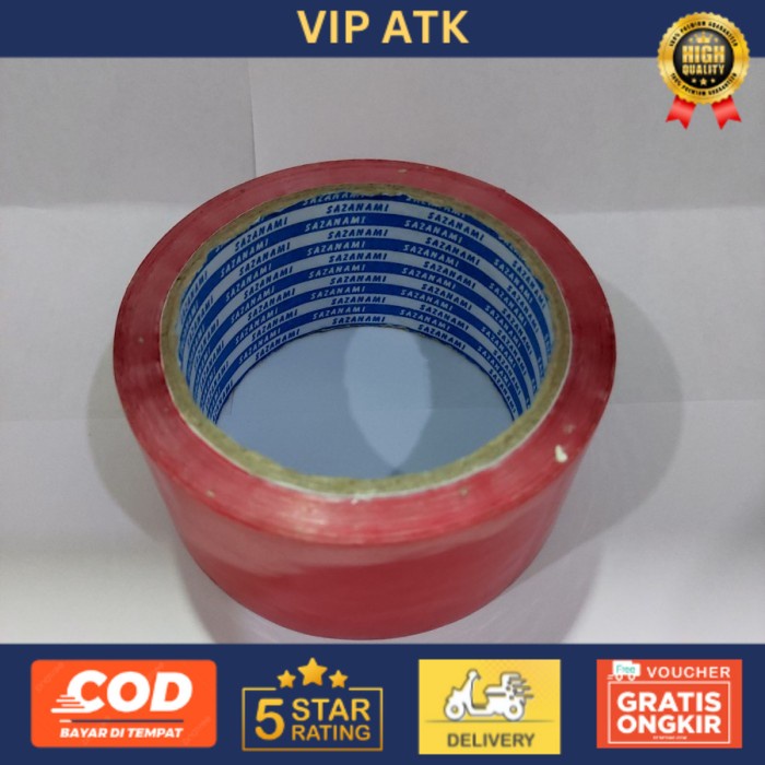

Lakban Plastik SAZANAMI 2 Inch Merah - Merah