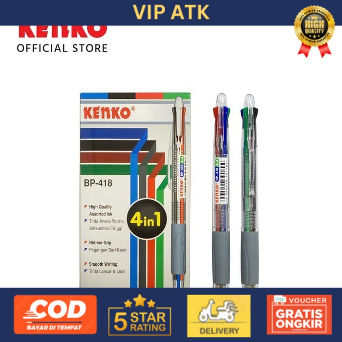 

PULPEN 4WARNA/Kenko Ballpen BP-418 (4 in 1)