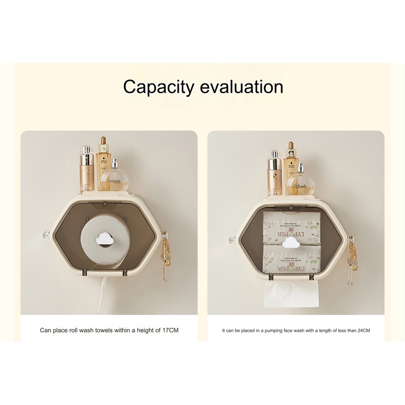KITAKATA OGASU UFORU Rak Storage Kamar Mandi Multifungsi Tempat Tisu Estetik Kamar Mandi DIY Storage Tisu Perlengkapan Kamar Mandi Tisu Box