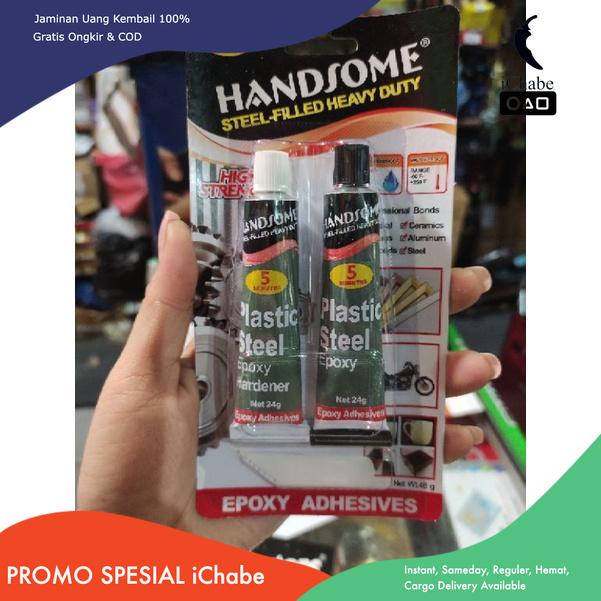 

(Bisa COD) BE Promo Lem Campur HANDSOME Plastic Steel Epoxy / 5 Menit