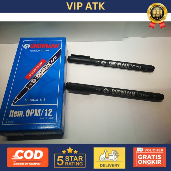 MURAH SPIDOL PEN PERMANENT SNOWMAN OHP OPM / OPF - OPF, Merah