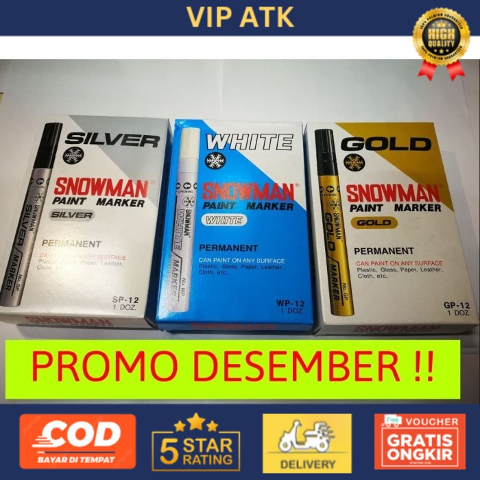 

PROMO MURAH PAINT MARKER SNOWMAN SPIDOL PERMANENT - Putih