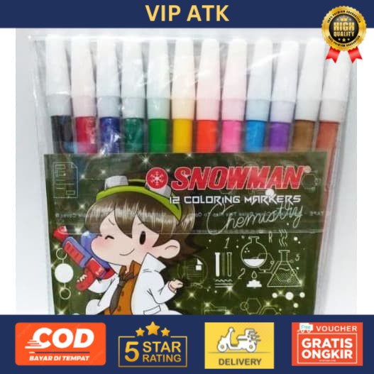 

[12 PCS] SPIDOL KECIL 12 WARNA SNOWMAN MARKER PENCIL TYPE