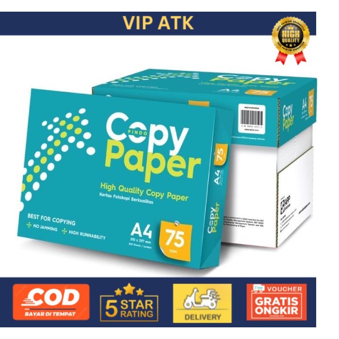 

GOSEND!! KERTAS HVS A4 MURAH COPY PAPER 70 / 75 GR GRAM [RIM] - IK COPY PAPER