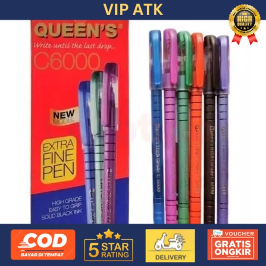 

PULPEN / PEN FASTER QUEEN C6000 [LUSIN -12 PCS] - Hitam