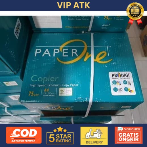 

GOSEND!! KERTAS HVS FOTOCOPY A4 BMO PAPERONE 75 GR MURAH [1 DUS 5 RIM] - A4 MURAH