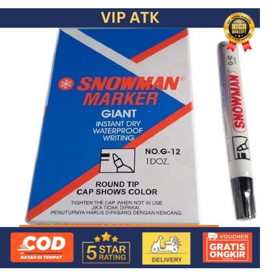 

(12pc) SPIDOL PERMANEN SNOWMAN MARKER G 12 / SEPIDOL PERMANENT AG 12 - AG 12, Biru