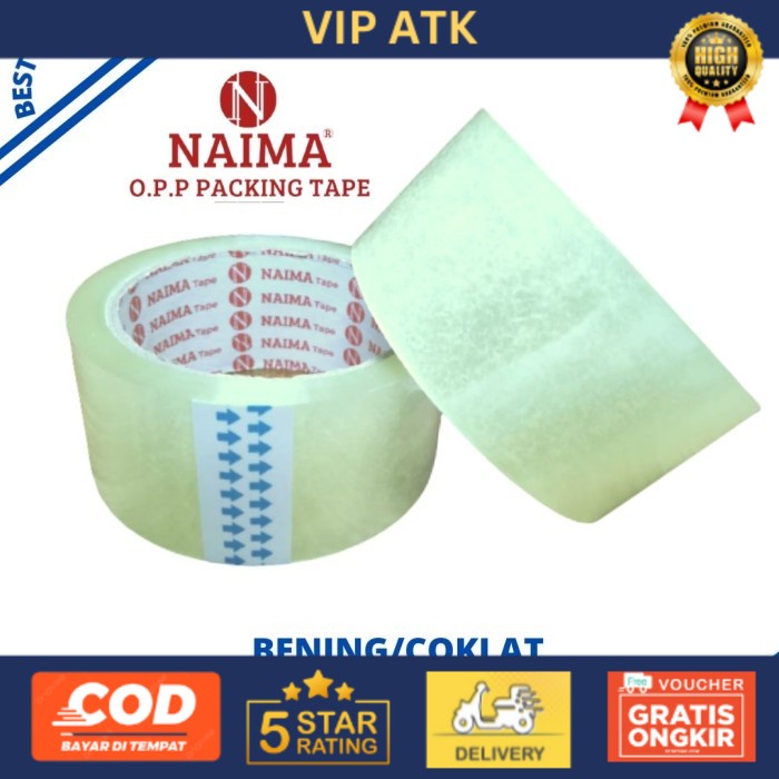 

LAKBAN BENING COKLAT 45mm x 70 YARD NAIMA KUALITAS DAIMARU - Cokelat