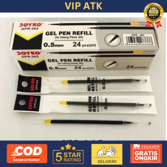 

ISI PEN GEL JOYKO GPR 263 / REFILL PULPEN JOYKO - GPR ESCO 20 PCS