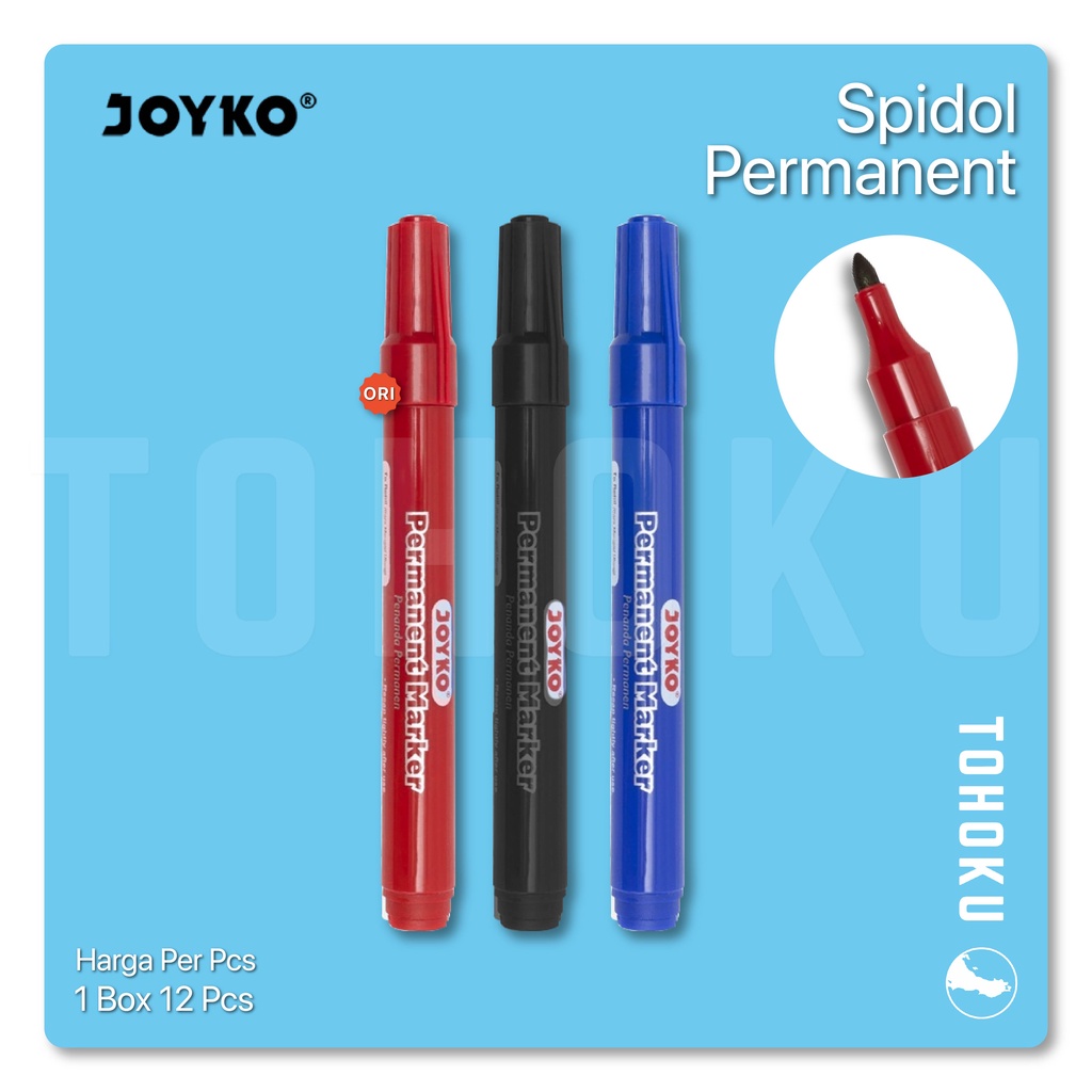 

Joyko - Spidol Permanent Dapat Diisi Ulang | Refillable Permanent Marker PM-34 PM-35 PM-36