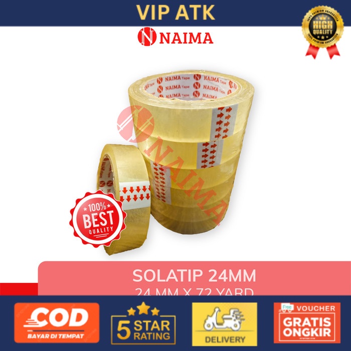 

(6pcs) Isolasi / Selotip 1 inch x 72 YARD / Solasi Solatip Bening 24mm