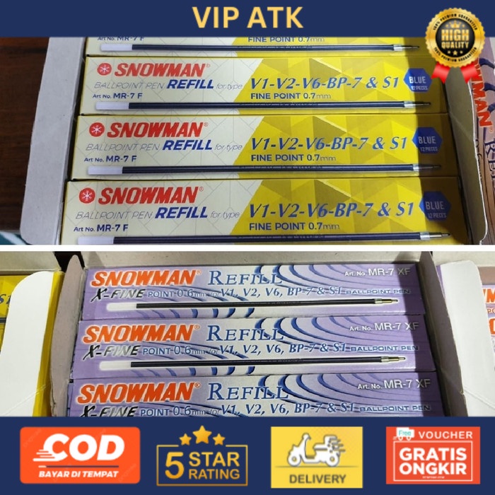 

[LUSIN] ISI REFILL PULPEN V1, V2, V6, BP-7 & S1 - 0.6/0.7M - Biru, 0.7 Box kuning