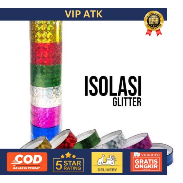 

ISOLASI KADO GLITER / SELOTIP WARNA (12 pcs)