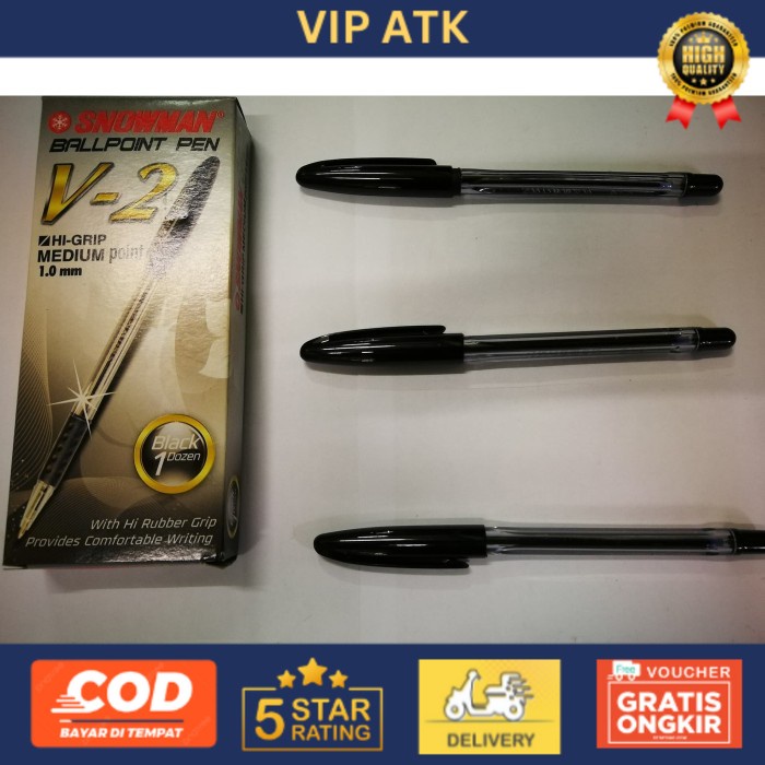 

PEN / PULPEN SNOWMAN V2 LUSINAN - Hitam