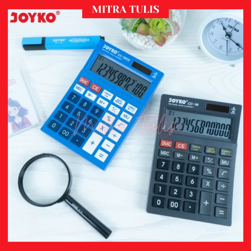 

Kalkulator JOYKO CC12CO Calculator Lucu Mini Warna Warni 12 Digits Check Correct