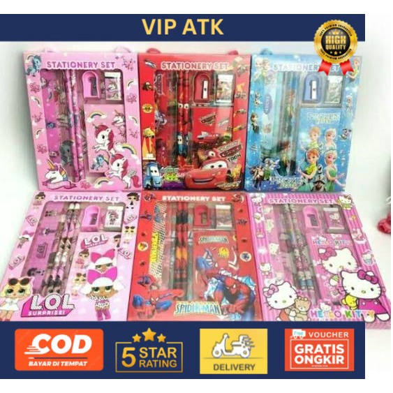 

Stationery Set 6 in 1 / Paket Alat tulis Anak / Souvenir Anak Sekolah - Laki Laki