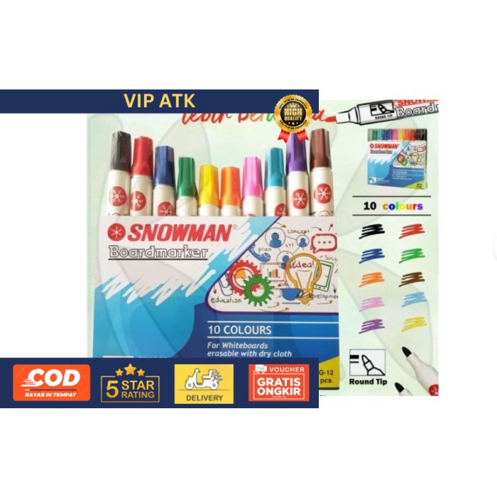 

SPIDOL WHITEBOARD SNOWMAN 10 WARNA BG-12